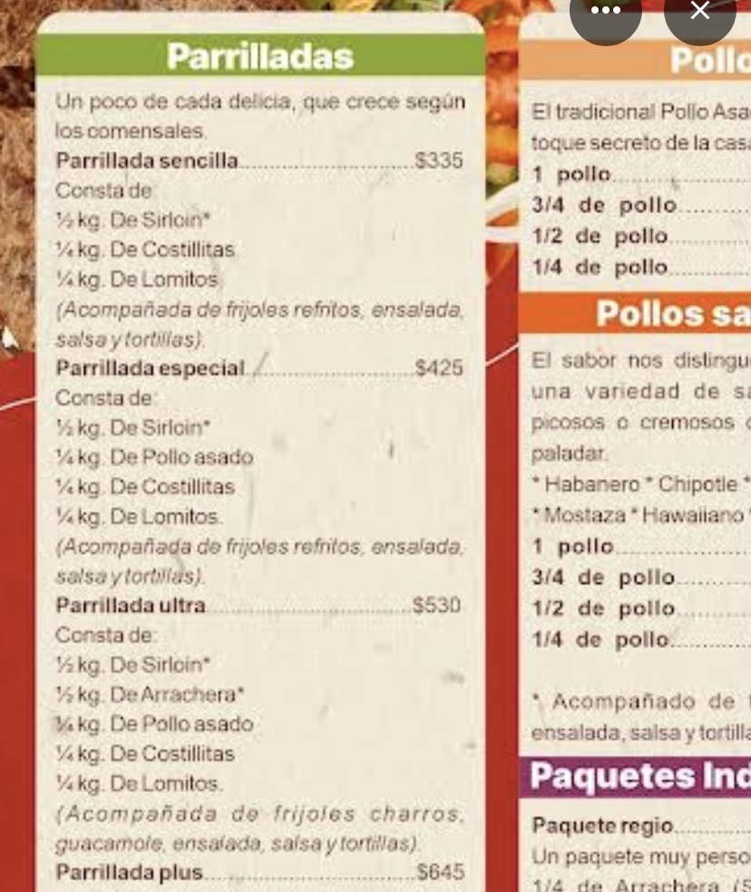 El Pollo Leñador Menu - Image 1