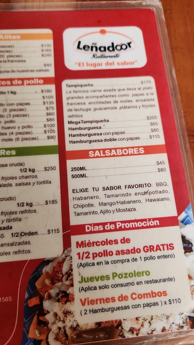El Pollo Leñador Menu - Image 3
